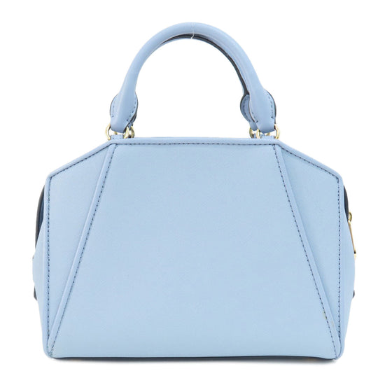 MICHAEL KORS Handbag leather blue logoMetal 2WAY