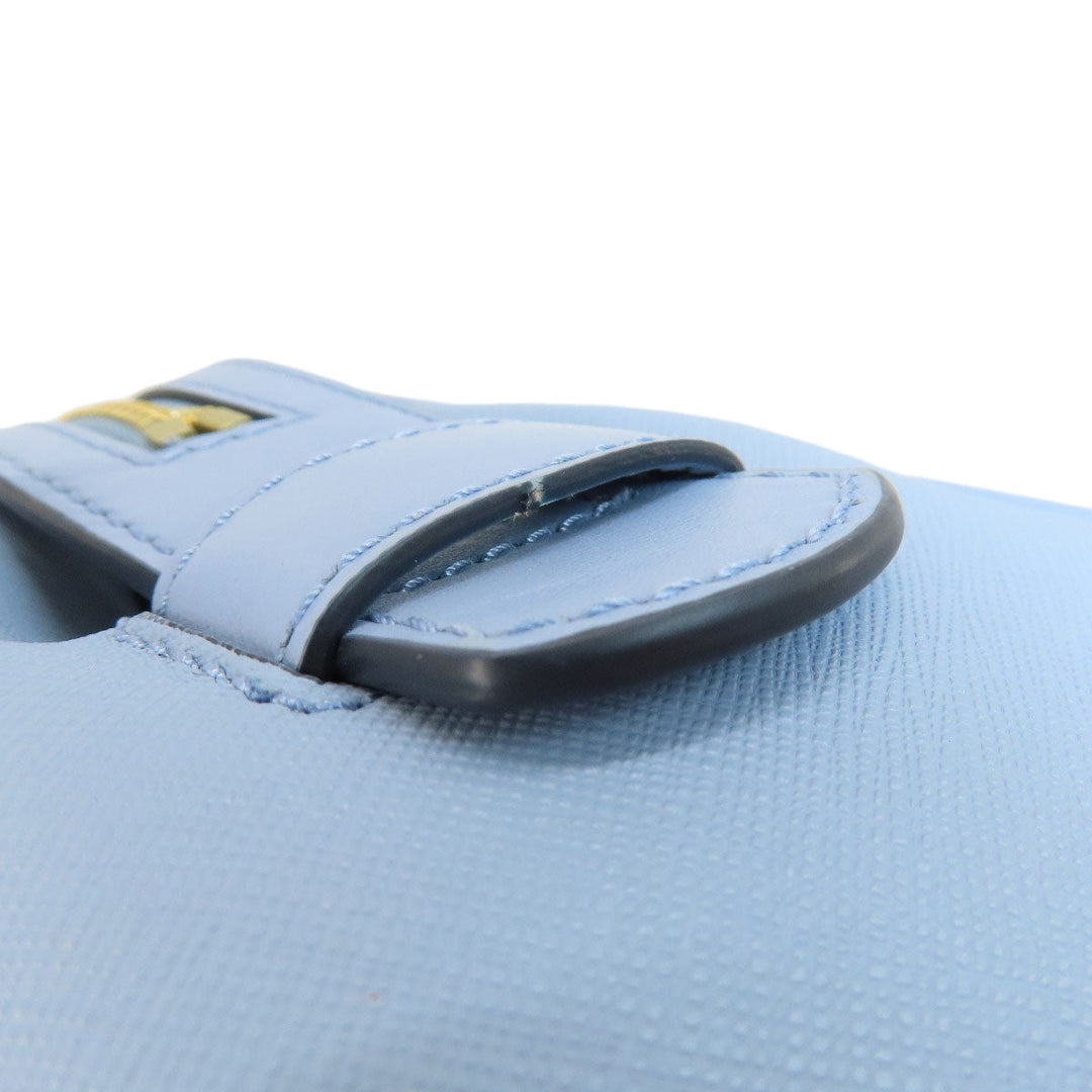 MICHAEL KORS Handbag leather blue logoMetal 2WAY