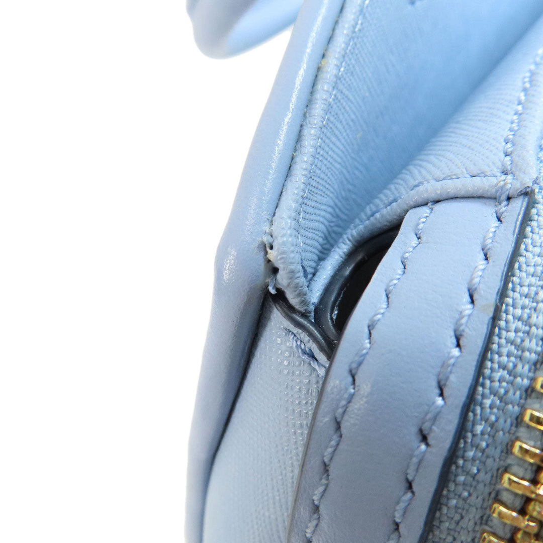 MICHAEL KORS Handbag leather blue logoMetal 2WAY