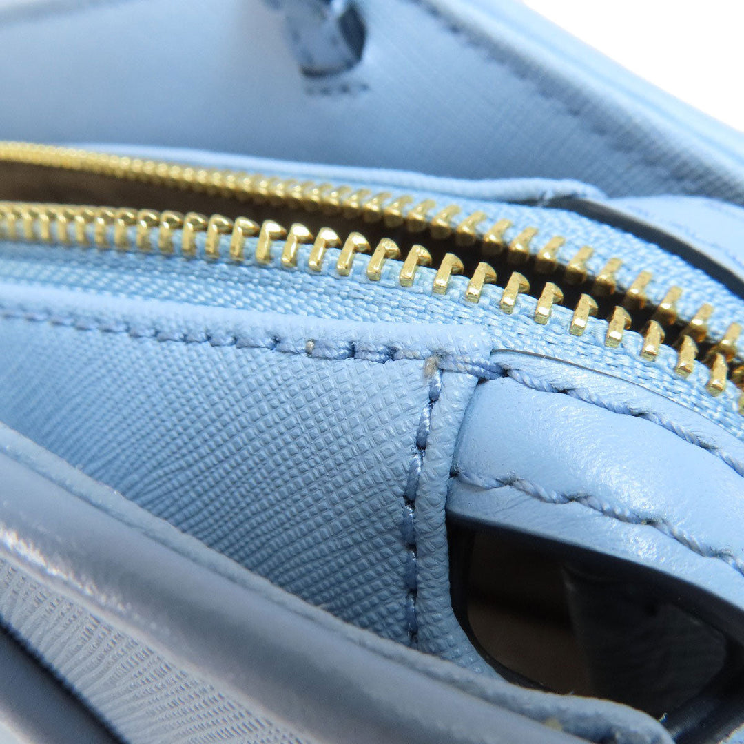 MICHAEL KORS Handbag leather blue logoMetal 2WAY