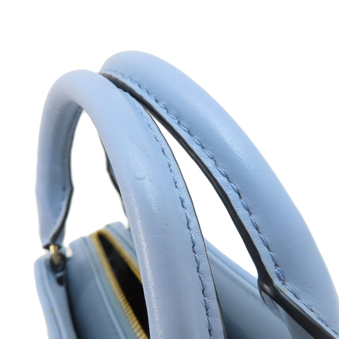 MICHAEL KORS Handbag leather blue logoMetal 2WAY