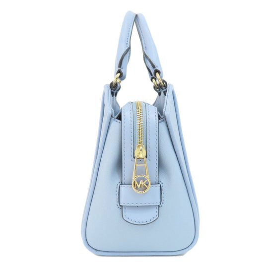 MICHAEL KORS Handbag leather blue logoMetal 2WAY