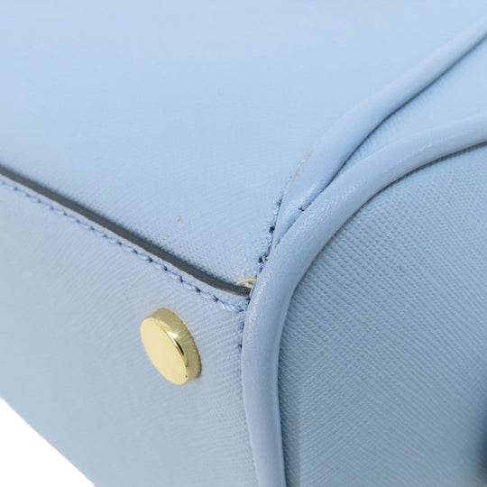 MICHAEL KORS Handbag leather blue logoMetal 2WAY