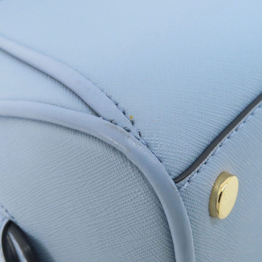 MICHAEL KORS Handbag leather blue logoMetal 2WAY