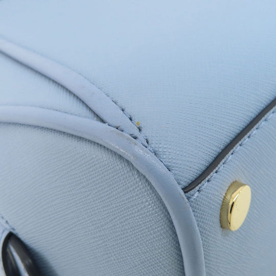 MICHAEL KORS Handbag leather blue logoMetal 2WAY