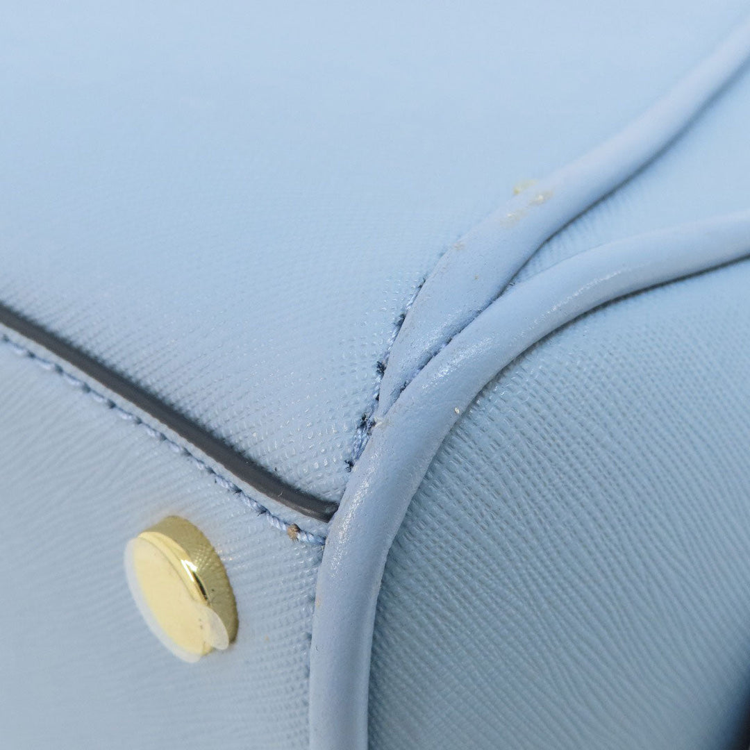 MICHAEL KORS Handbag leather blue logoMetal 2WAY