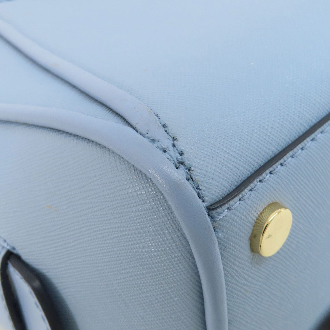 MICHAEL KORS Handbag leather blue logoMetal 2WAY