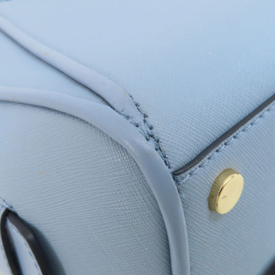 MICHAEL KORS Handbag leather blue logoMetal 2WAY