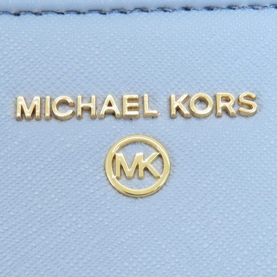 MICHAEL KORS Handbag leather blue logoMetal 2WAY