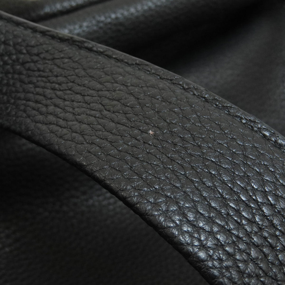 PRADA Tote Bag leather black logo Women Used Authentic