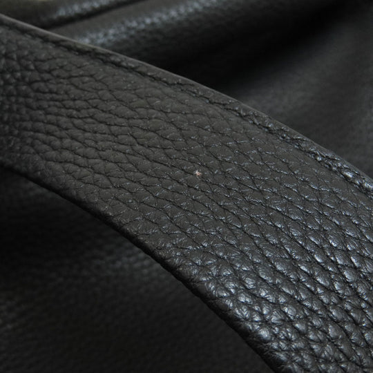 PRADA Tote Bag leather black logo Women Used Authentic