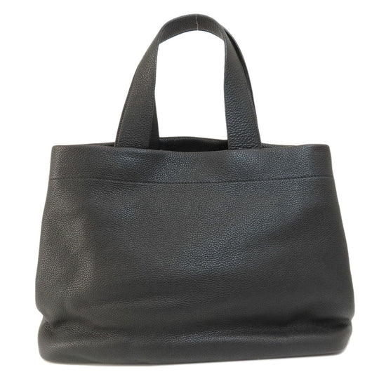 PRADA Tote Bag leather black logo Women Used Authentic