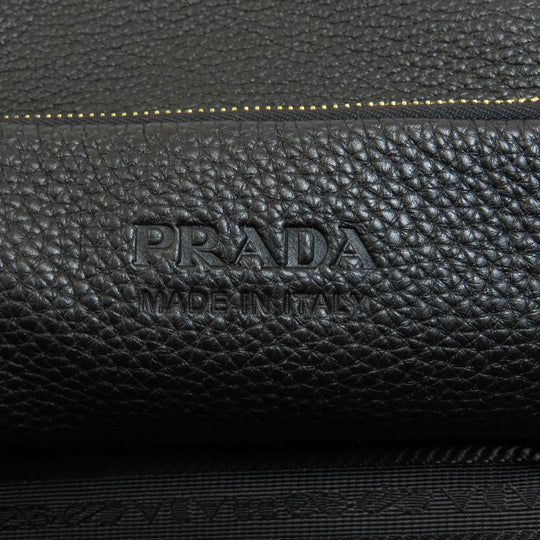 PRADA Tote Bag leather black logo Women Used Authentic
