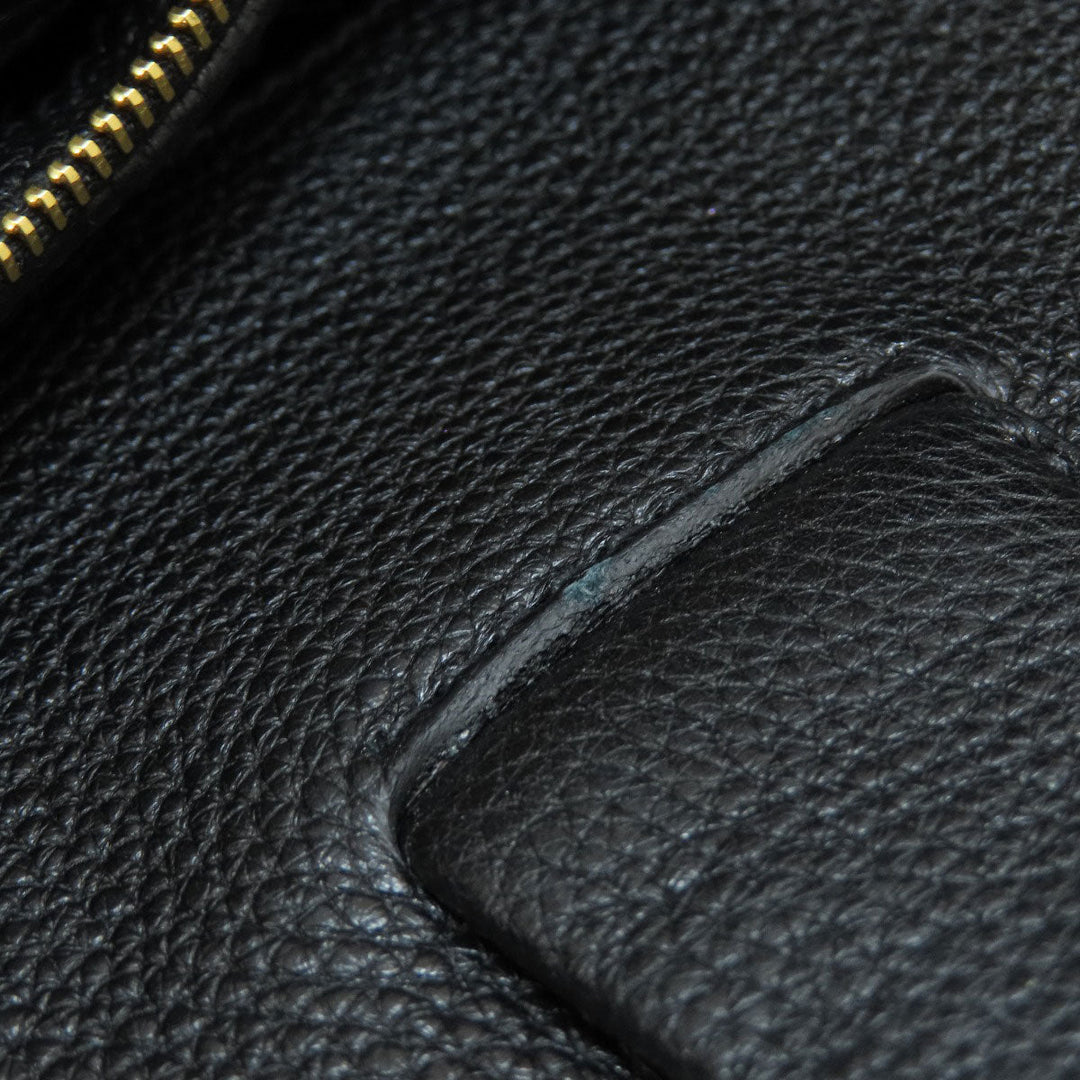 PRADA Tote Bag leather black logo Women Used Authentic