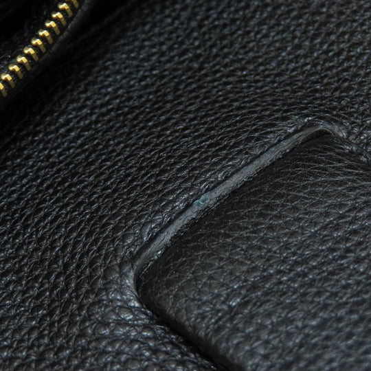 PRADA Tote Bag leather black logo Women Used Authentic