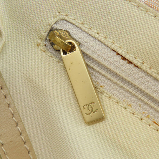 CHANEL Tote Bag Nylon jacquard beige New Travel Line MM