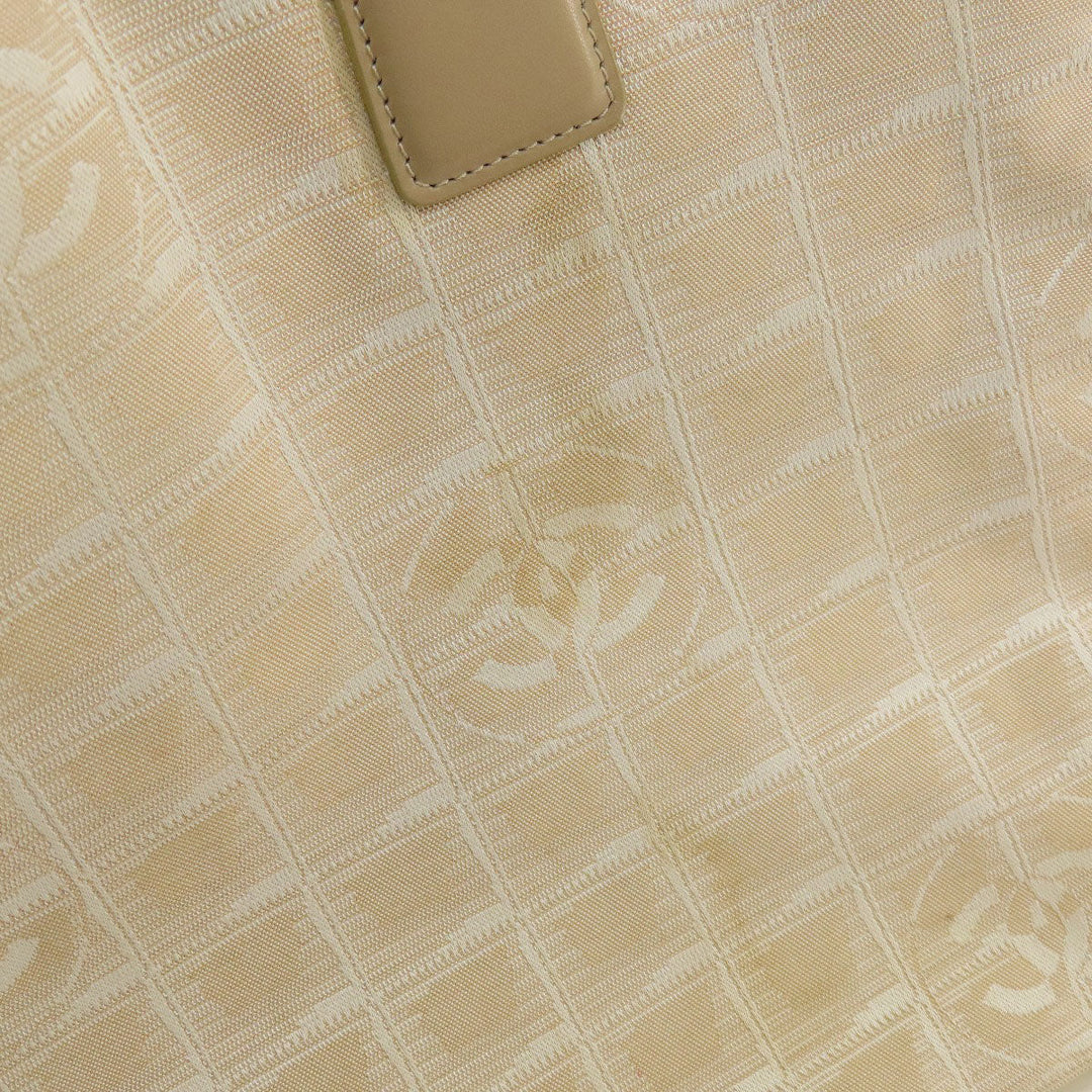 CHANEL Tote Bag Nylon jacquard beige New Travel Line MM