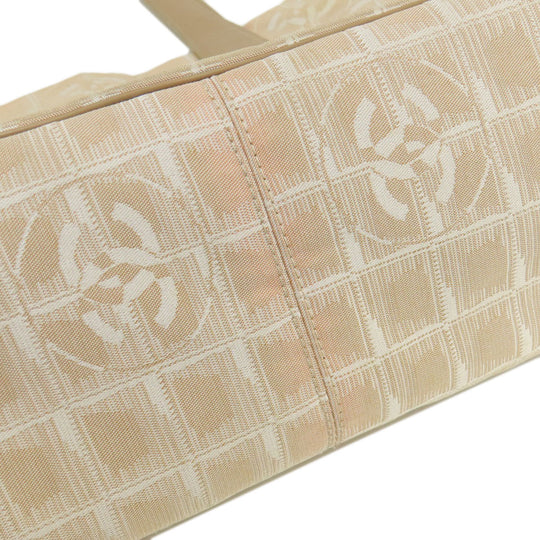 CHANEL Tote Bag Nylon jacquard beige New Travel Line MM