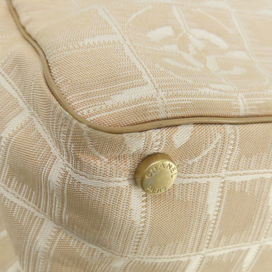 CHANEL Tote Bag Nylon jacquard beige New Travel Line MM