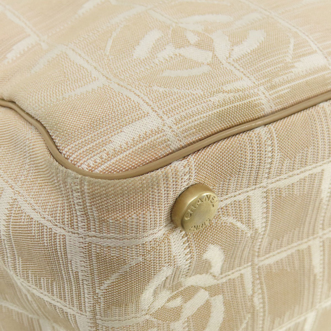 CHANEL Tote Bag Nylon jacquard beige New Travel Line MM