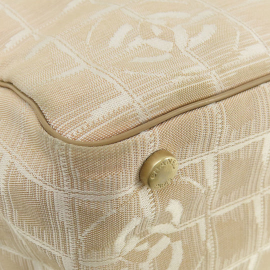 CHANEL Tote Bag Nylon jacquard beige New Travel Line MM