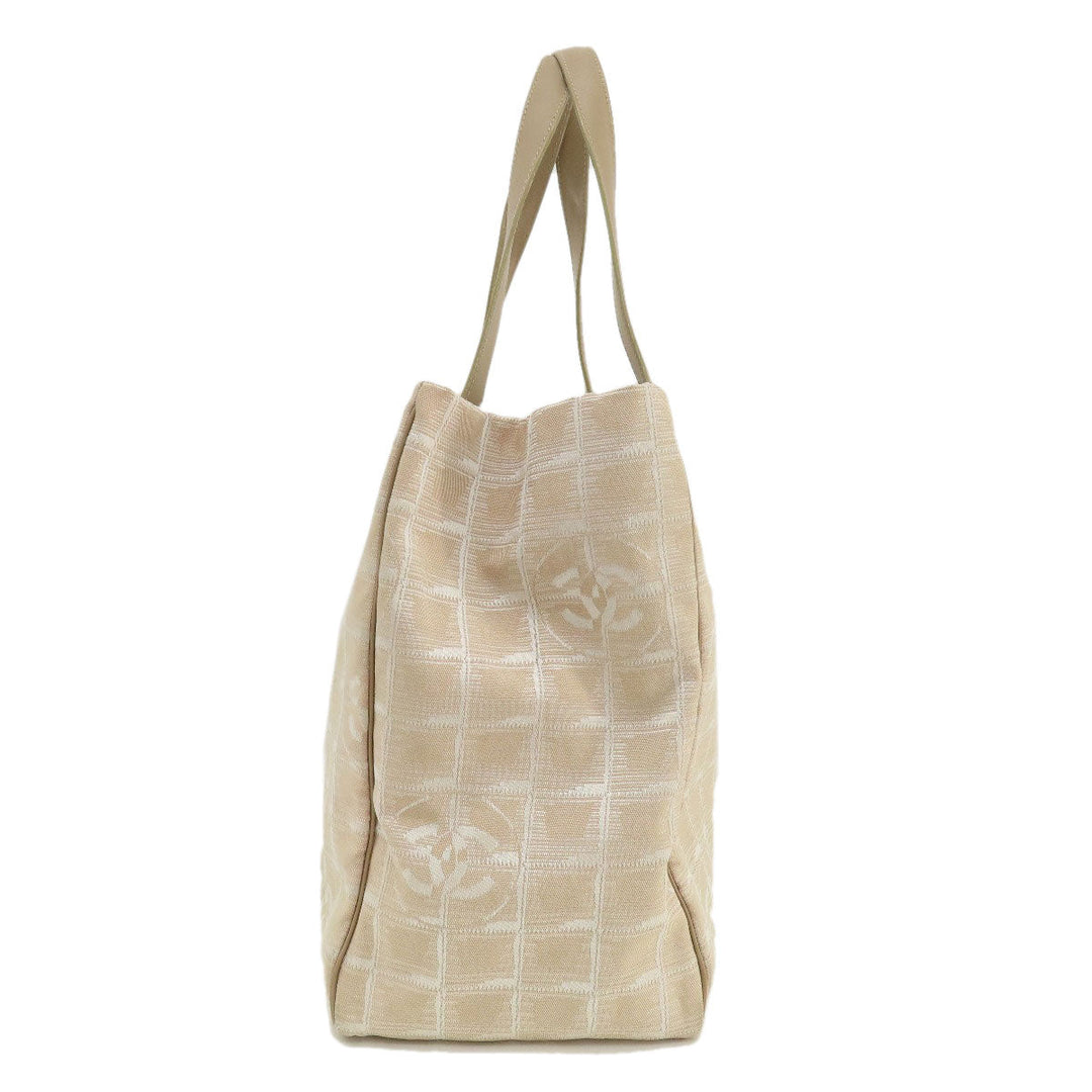 CHANEL Tote Bag Nylon jacquard beige New Travel Line MM