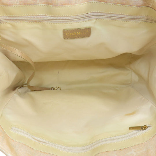 CHANEL Tote Bag Nylon jacquard beige New Travel Line MM