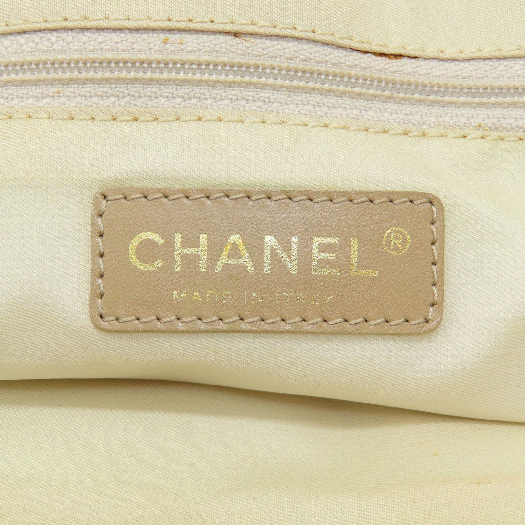 CHANEL Tote Bag Nylon jacquard beige New Travel Line MM