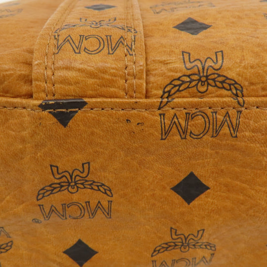 MCM Shoulder Bag leather Brown Logo design Women Used Authentic