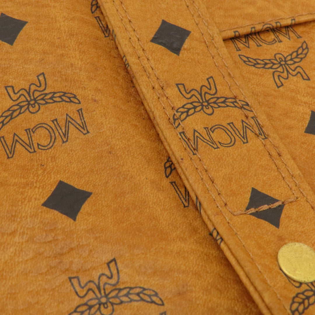 MCM Shoulder Bag leather Brown Logo design Women Used Authentic