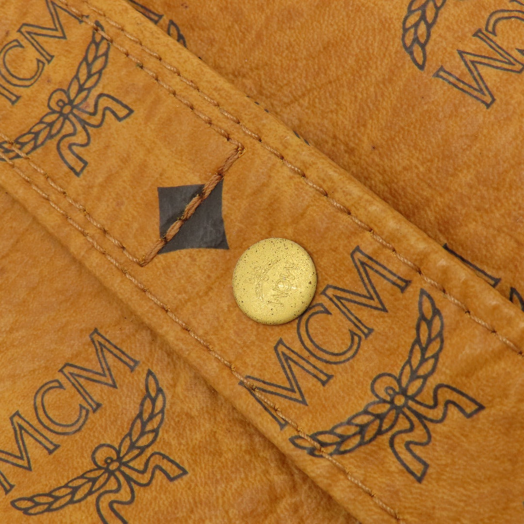 MCM Shoulder Bag leather Brown Logo design Women Used Authentic