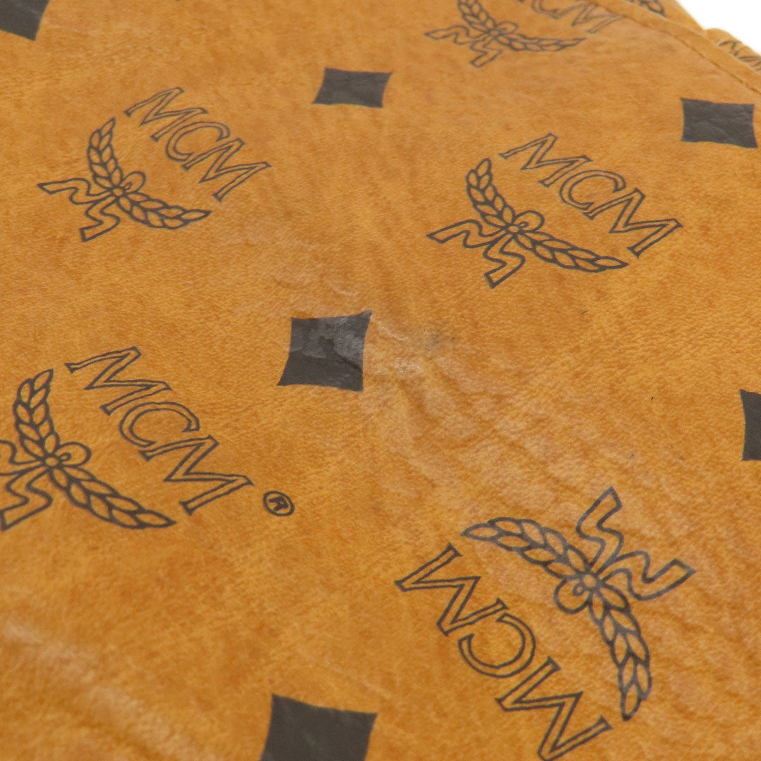 MCM Shoulder Bag leather Brown Logo design Women Used Authentic