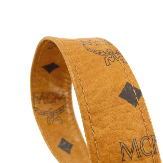 MCM Shoulder Bag leather Brown Logo design Women Used Authentic