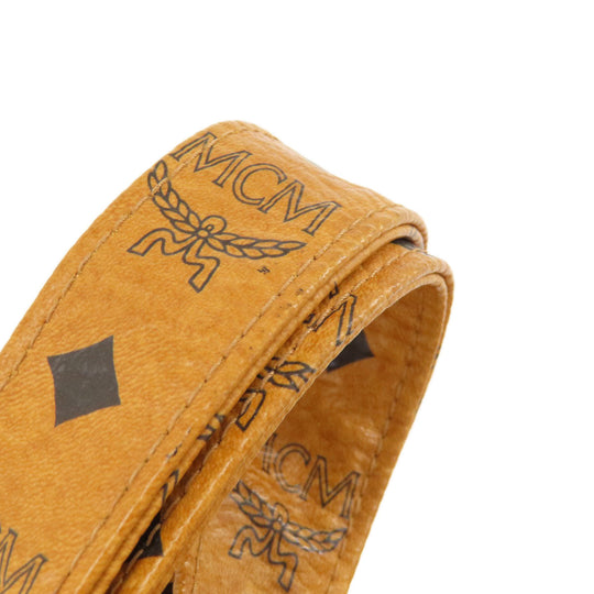 MCM Shoulder Bag leather Brown Logo design Women Used Authentic