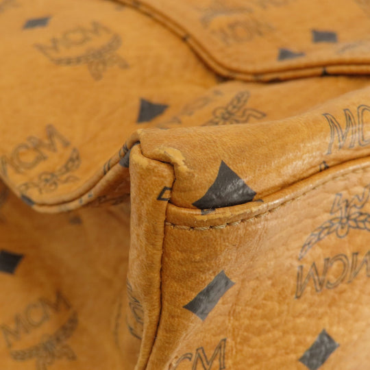 MCM Shoulder Bag leather Brown Logo design Women Used Authentic