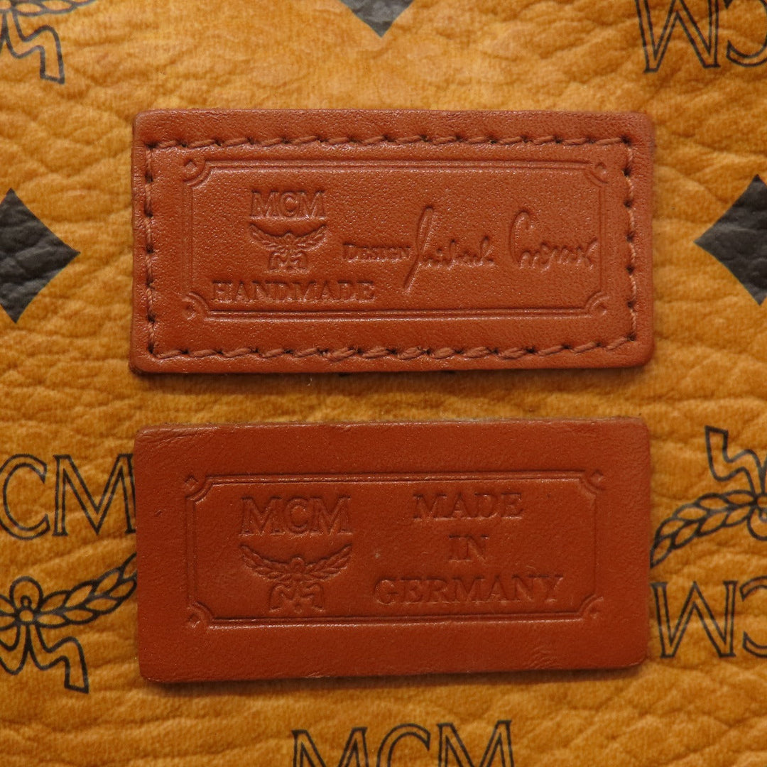 MCM Shoulder Bag leather Brown Logo design Women Used Authentic