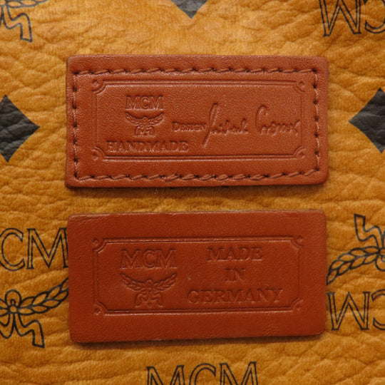 MCM Shoulder Bag leather Brown Logo design Women Used Authentic