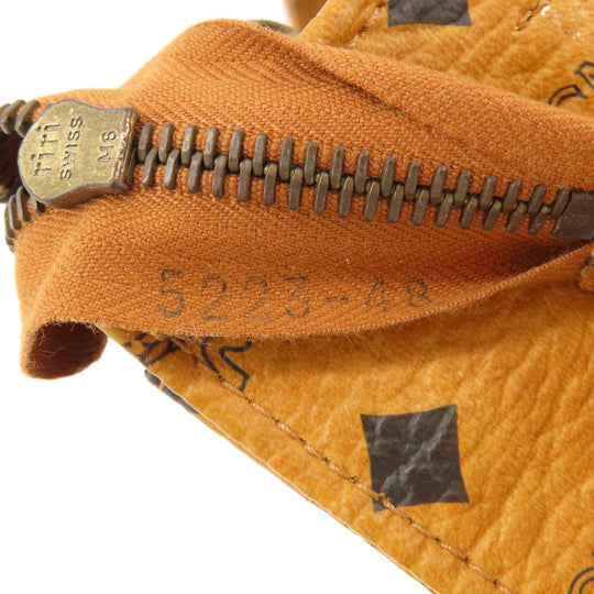 MCM Shoulder Bag leather Brown Logo design Women Used Authentic