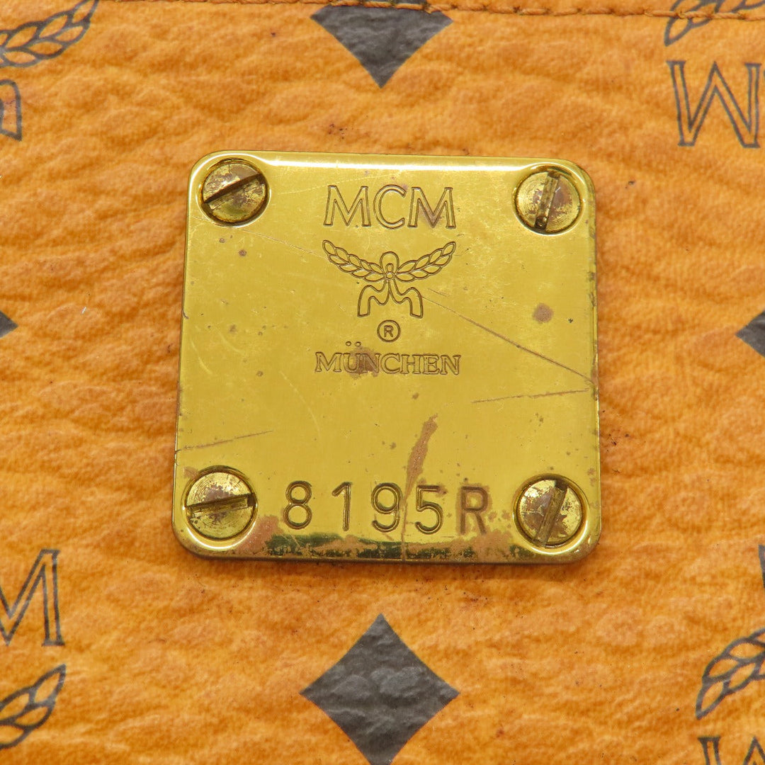 MCM Shoulder Bag leather Brown Logo design Women Used Authentic