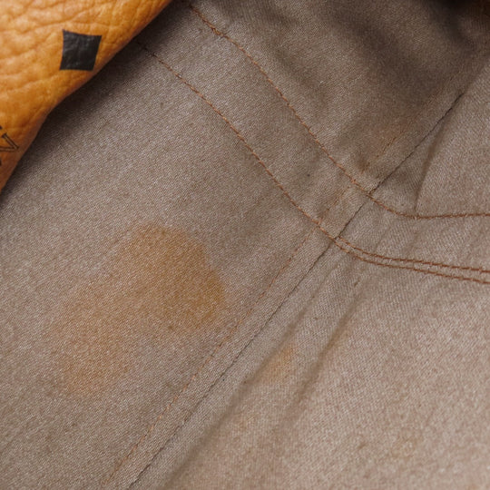 MCM Shoulder Bag leather Brown Logo design Women Used Authentic