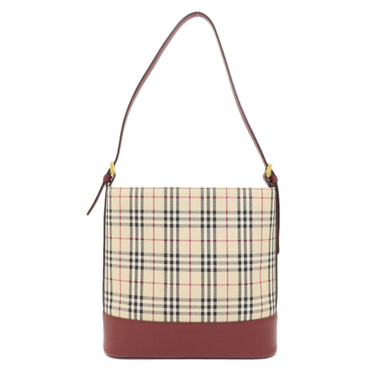 BURBERRY Handbag Canvas, Leather beige Nova Check Women Used Authentic