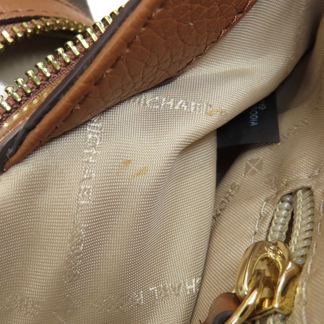 MICHAEL KORS Shoulder Bag PVC Brown MK signature Women Used Authentic