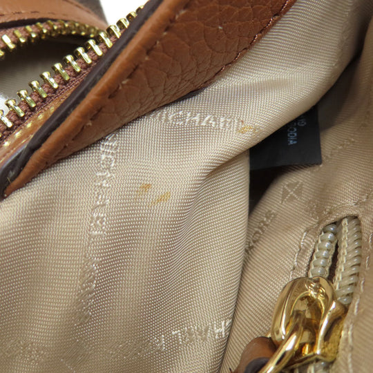 MICHAEL KORS Shoulder Bag PVC Brown MK signature Women Used Authentic