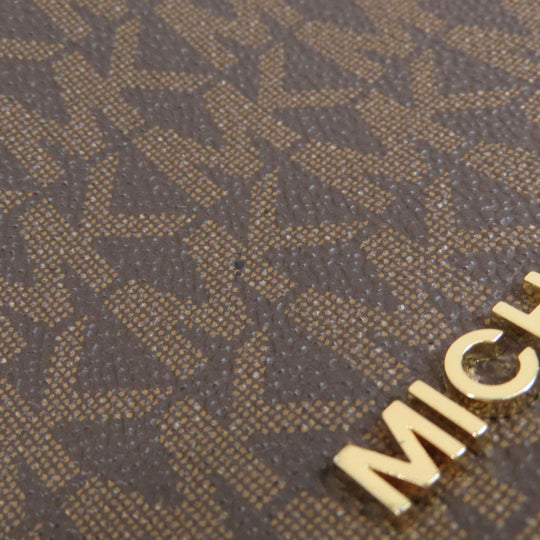 MICHAEL KORS Shoulder Bag PVC Brown MK signature Women Used Authentic