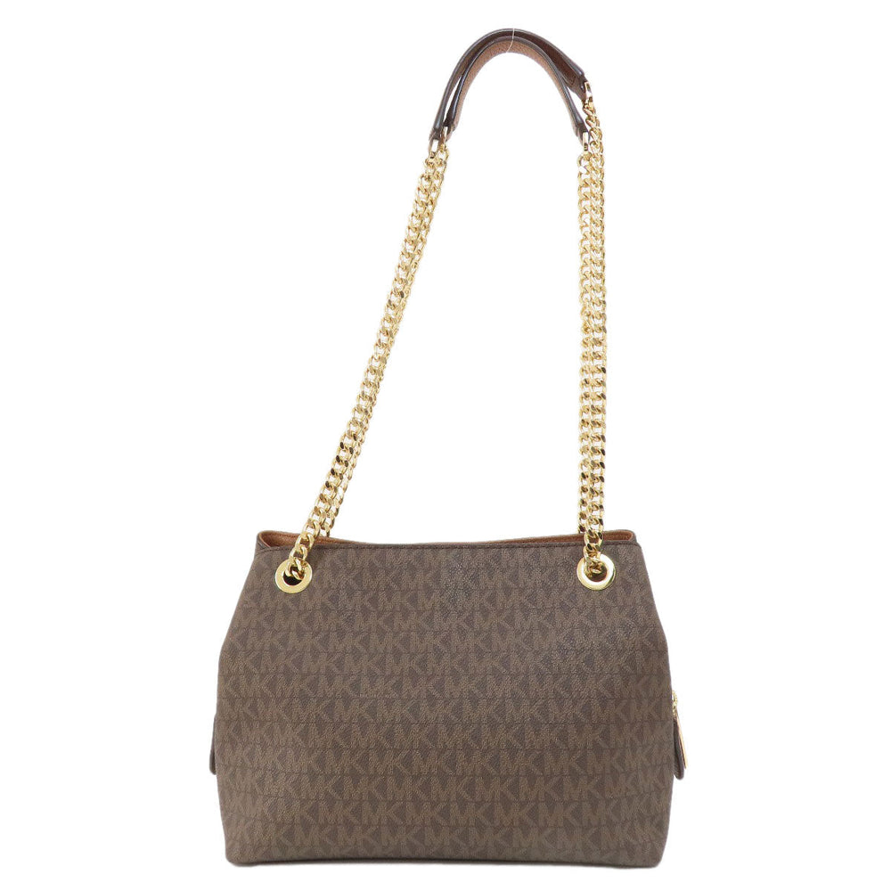 MICHAEL KORS Shoulder Bag PVC Brown MK signature Women Used Authentic