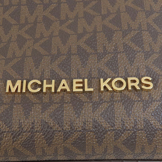 MICHAEL KORS Shoulder Bag PVC Brown MK signature Women Used Authentic
