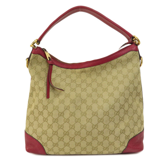 GUCCI Shoulder Bag 326514 canvas Brown GG one belt Women Used Authentic