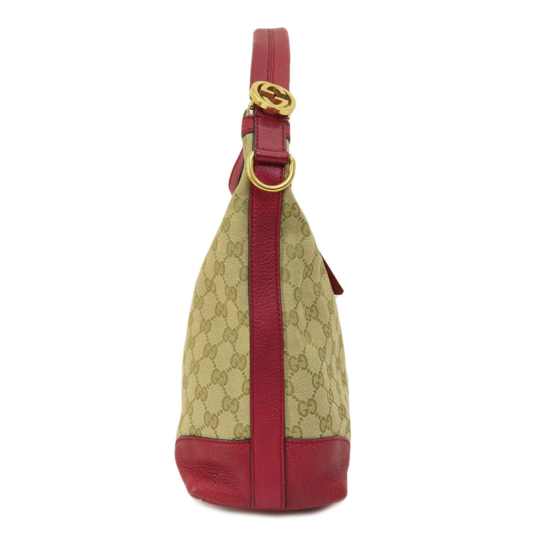 GUCCI Shoulder Bag 326514 canvas Brown GG one belt Women Used Authentic
