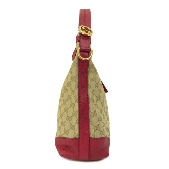GUCCI Shoulder Bag 326514 canvas Brown GG one belt Women Used Authentic