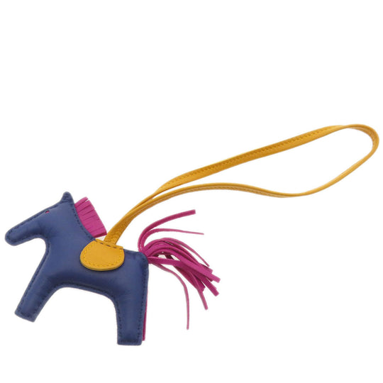 HERMES key ring Anemiro Navy Rodeo Charm PM Women Used Authentic